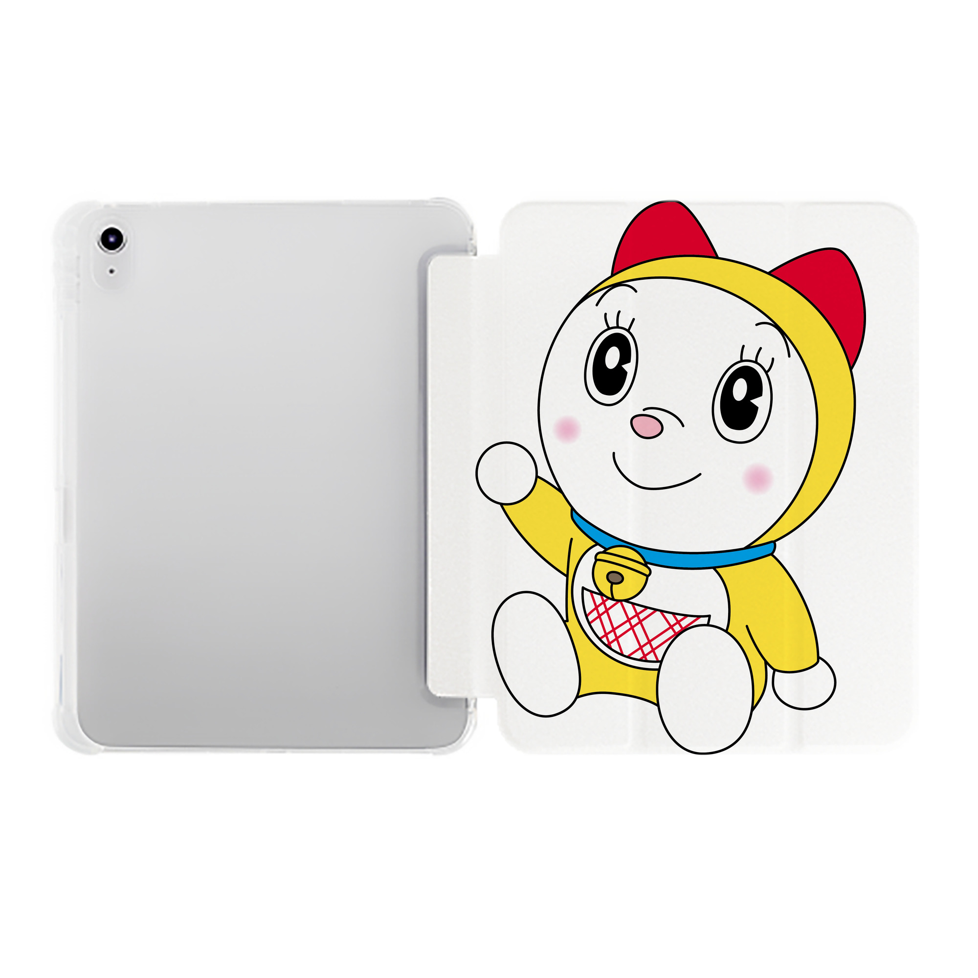 （画像用） ドラえもん ドラミ Doraemon Dorami IPad ケース ペン収納付き 三つ折りスタンド PUレザー×シリコン 対応機種9.5/10.5/10.9インチ